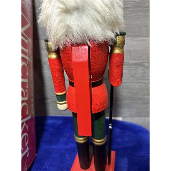 Vintage 20” Soldier Deluxe Wooden Nutcracker Timeless Treasures In Box Green Red - Picture 8 of 14